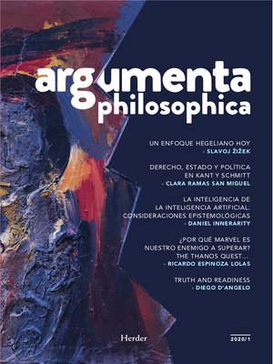 cover image of Argumenta Philosophica 2020--Volume 1